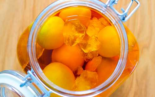 Home-made umeshu with whisky