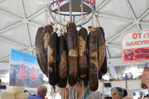 Meat in a market of Uzbekistan