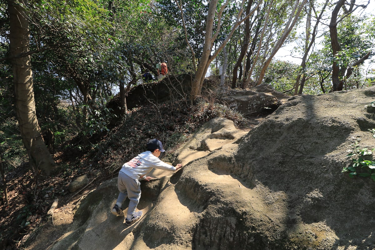 神奈川横須賀の鷹取山ハイキングコース・崖